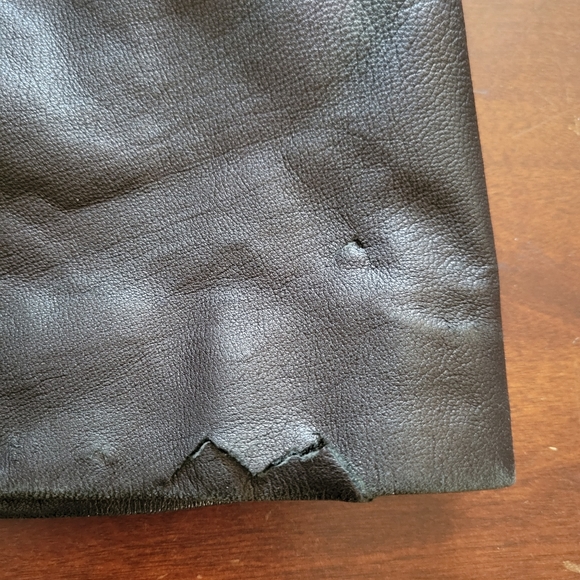 Vtg Leather Jacket Italian Black Size 14 - Picture 4 of 11